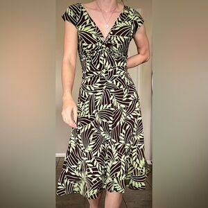 Vintage Set Top Skirt Maggy L Brown Green Floral Print Coord Set 10 M